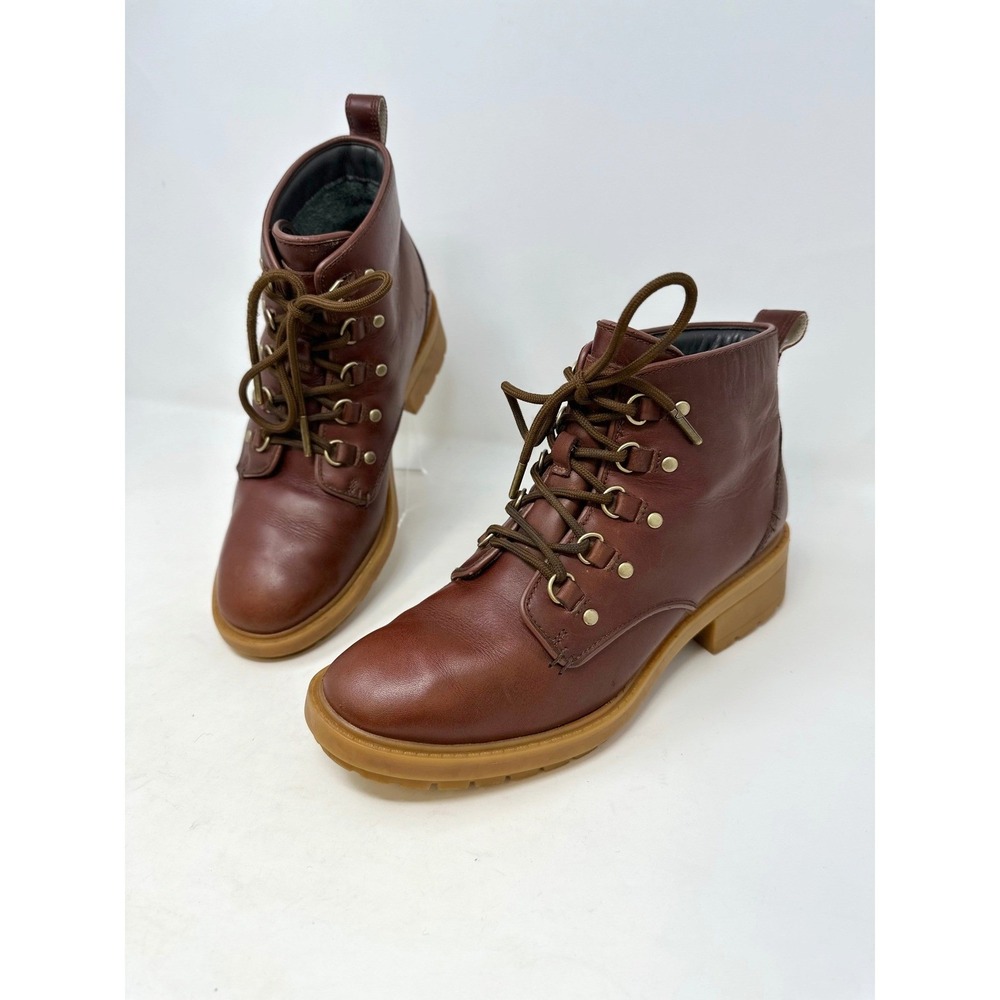 Cole Haan Brana Grand Lace-Up Waterproof Hiker Boots Woodberry Brown 8